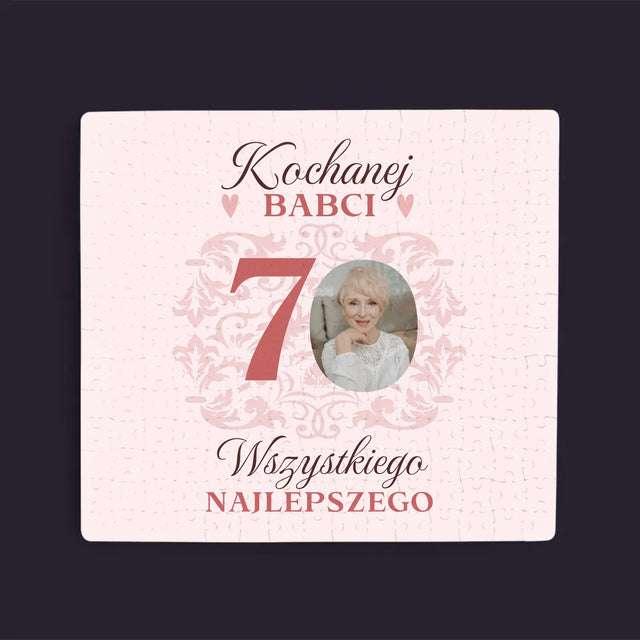 Zdjęcie I Podpis: Kochanej Babci Wszystkiego Najlepszego - Personalizowane Puzzle