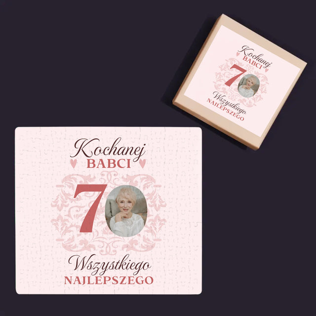 Zdjęcie I Podpis: Kochanej Babci Wszystkiego Najlepszego - Personalizowane Puzzle