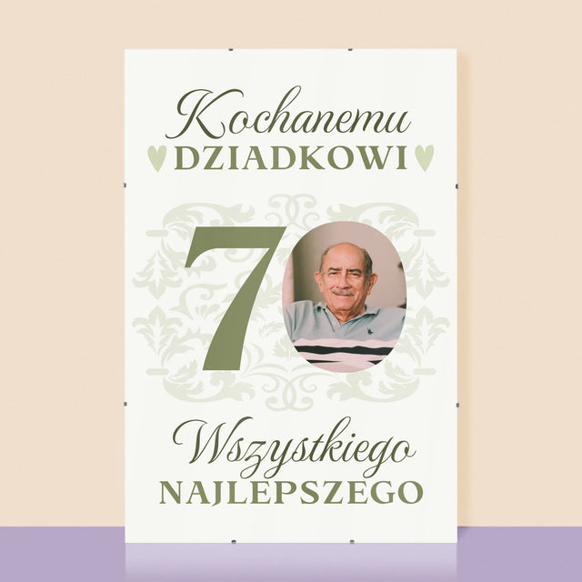 Zdjęcie I Podpis: Kochanemu Dziadkowi Wszystkiego Najlepszego - Personalizowany Plakat
