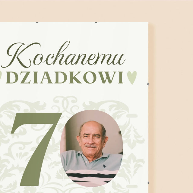 Zdjęcie I Podpis: Kochanemu Dziadkowi Wszystkiego Najlepszego - Personalizowany Plakat