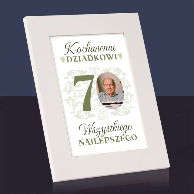 Zdjęcie I Podpis: Kochanemu Dziadkowi Wszystkiego Najlepszego - Ramka Na Zdjęcie