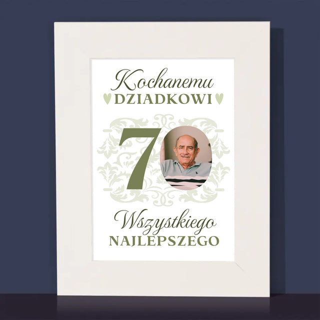 Zdjęcie I Podpis: Kochanemu Dziadkowi Wszystkiego Najlepszego - Ramka Na Zdjęcie