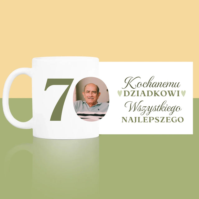 Zdjęcie I Podpis: Kochanemu Dziadkowi Wszystkiego Najlepszego - Kubek z Nadrukiem