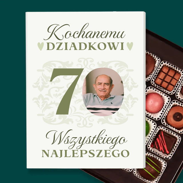 Zdjęcie I Podpis: Kochanemu Dziadkowi Wszystkiego Najlepszego - Personalizowane Praliny