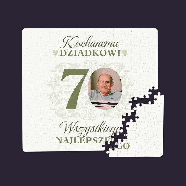 Zdjęcie I Podpis: Kochanemu Dziadkowi Wszystkiego Najlepszego - Personalizowane Puzzle