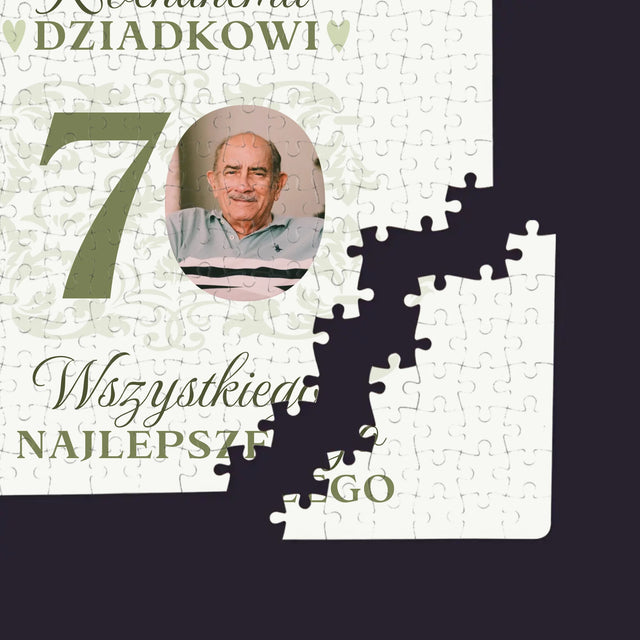 Zdjęcie I Podpis: Kochanemu Dziadkowi Wszystkiego Najlepszego - Personalizowane Puzzle