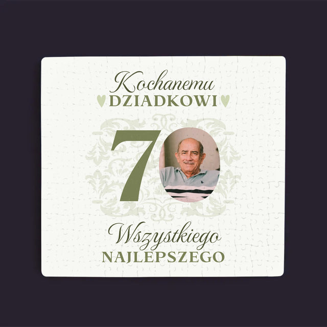 Zdjęcie I Podpis: Kochanemu Dziadkowi Wszystkiego Najlepszego - Personalizowane Puzzle
