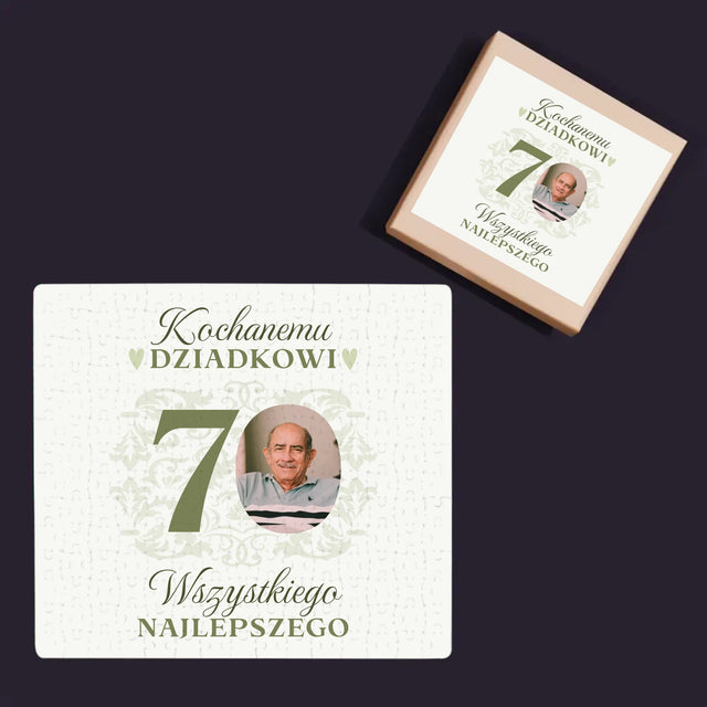 Zdjęcie I Podpis: Kochanemu Dziadkowi Wszystkiego Najlepszego - Personalizowane Puzzle