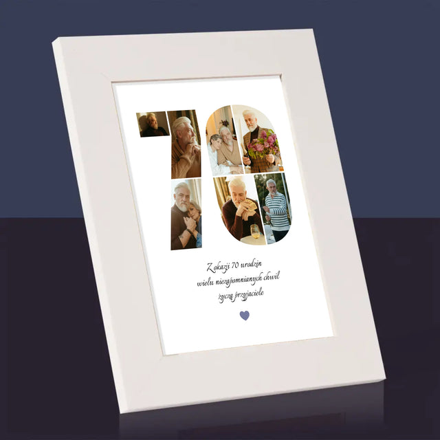 Kształt Ze Zdjęć: 70 Urodziny Życzenia - Ramka Na Zdjęcie
