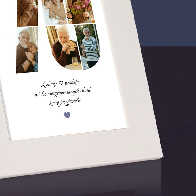 Kształt Ze Zdjęć: 70 Urodziny Życzenia - Ramka Na Zdjęcie