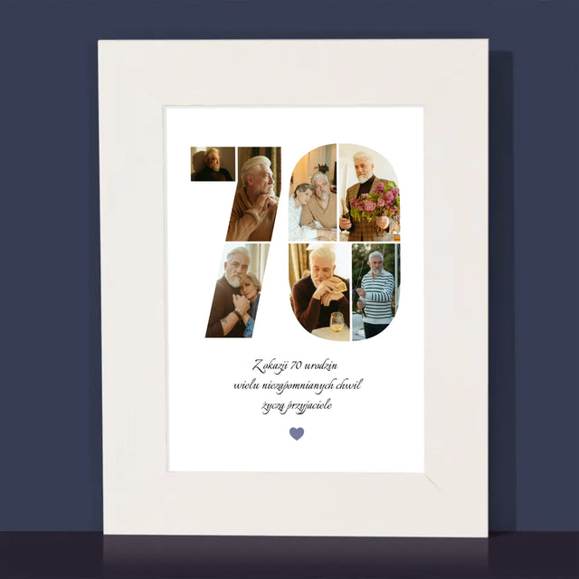 Kształt Ze Zdjęć: 70 Urodziny Życzenia - Ramka Na Zdjęcie