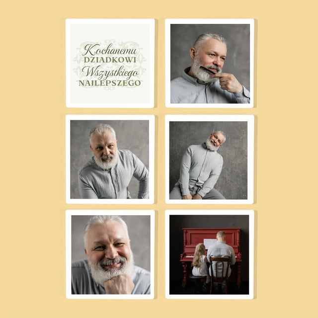 Zdjęcie I Podpis: Kochanemu Dziadkowi Wszystkiego Najlepszego - Podkładki Pod Kubki