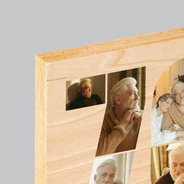 Kształt Ze Zdjęć: 70 Urodziny Życzenia - Wydruk Na Drewnie