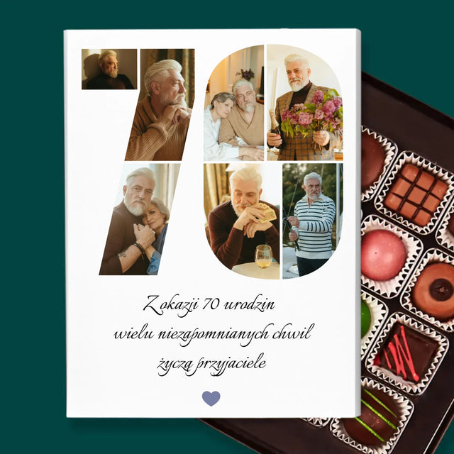 Kształt Ze Zdjęć: 70 Urodziny Życzenia - Personalizowane Praliny