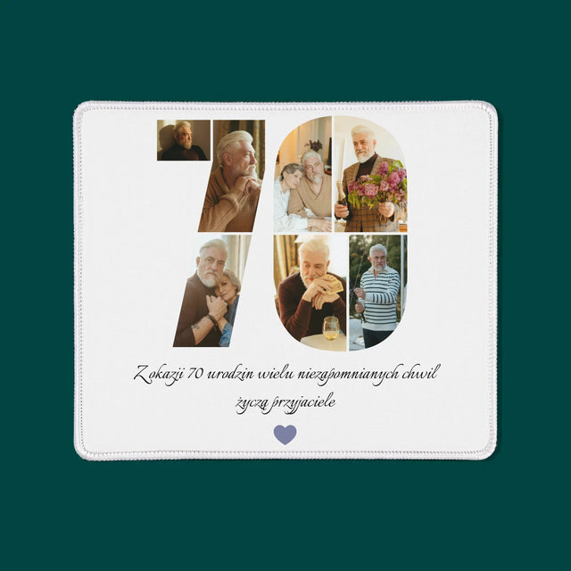 Kształt Ze Zdjęć: 70 Urodziny Życzenia - Podkładka Pod Myszkę