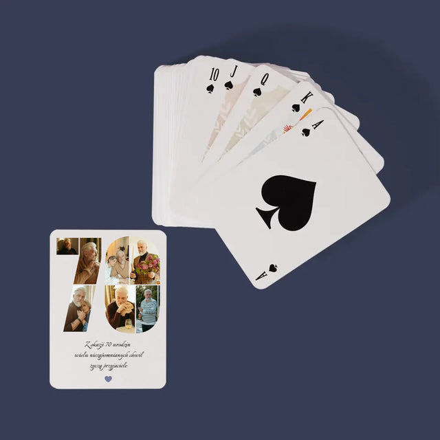 Kształt Ze Zdjęć: 70 Urodziny Życzenia - Karty Do Gry