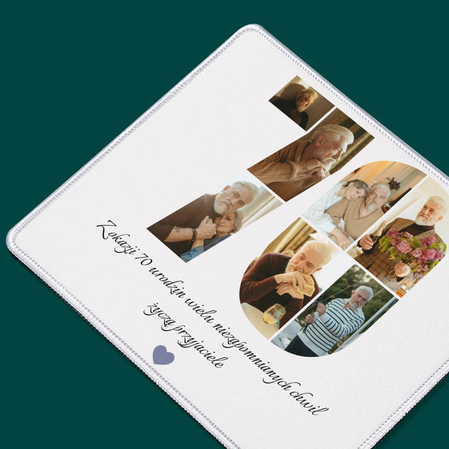 Kształt Ze Zdjęć: 70 Urodziny Życzenia - Podkładka Pod Myszkę