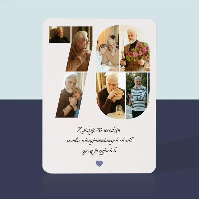 Kształt Ze Zdjęć: 70 Urodziny Życzenia - Karty Do Gry