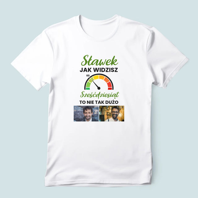 Fotokolaż: 60 Licznik - Koszulka Męska z Nadrukiem