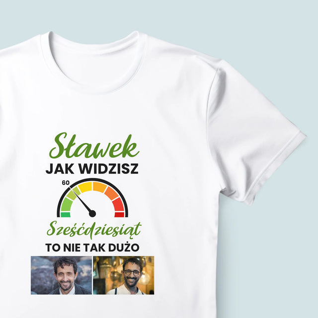 Fotokolaż: 60 Licznik - Koszulka Męska z Nadrukiem