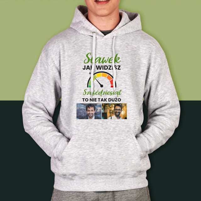 Fotokolaż: 60 Licznik - Bluza Męska z Kapturem