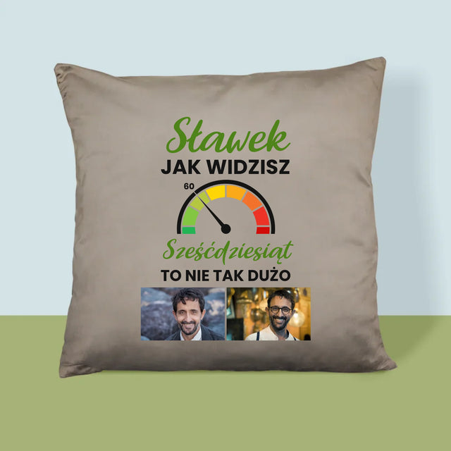 Fotokolaż: 60 Licznik - Poduszka z Nadrukiem