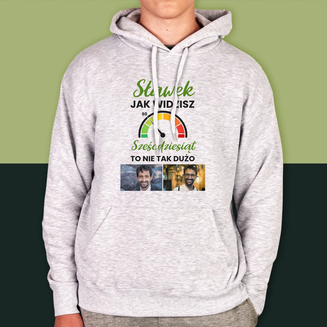 Fotokolaż: 60 Licznik - Bluza Męska z Kapturem