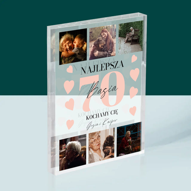 Fotokolaż: Najlepsza 70 - Blok Akrylowy z Nadrukiem