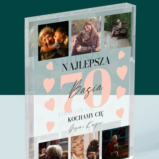 Fotokolaż: Najlepsza 70 - Blok Akrylowy z Nadrukiem