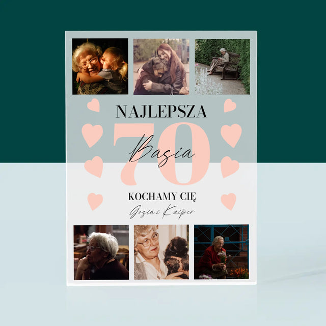 Fotokolaż: Najlepsza 70 - Blok Akrylowy z Nadrukiem