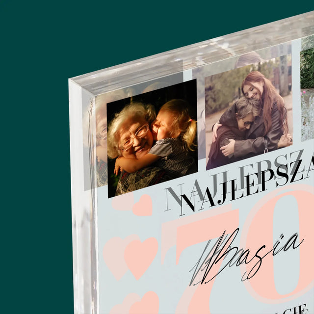 Fotokolaż: Najlepsza 70 - Blok Akrylowy z Nadrukiem