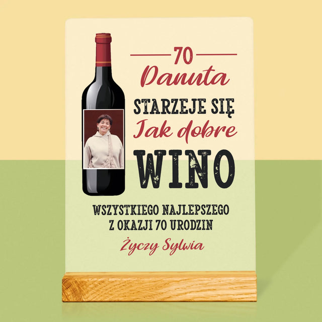 Zdjęcie I Podpis: Jak Dobre Wino - Wydruk Na Szkle Akrylowym