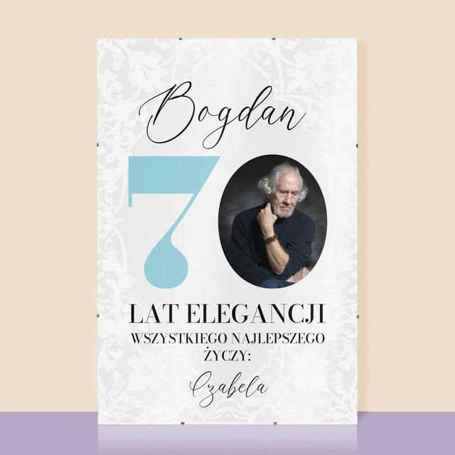 Zdjęcie I Podpis: 70 Lat Elegancji - Personalizowany Plakat