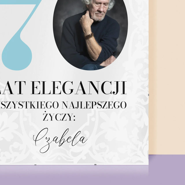 Zdjęcie I Podpis: 70 Lat Elegancji - Personalizowany Plakat