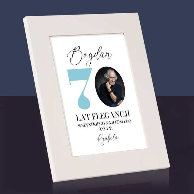 Zdjęcie I Podpis: 70 Lat Elegancji - Ramka Na Zdjęcie