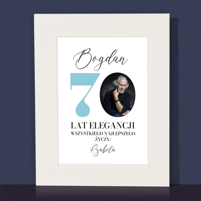 Zdjęcie I Podpis: 70 Lat Elegancji - Ramka Na Zdjęcie