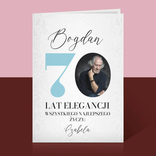 Zdjęcie I Podpis: 70 Lat Elegancji - Kartka z Życzeniami
