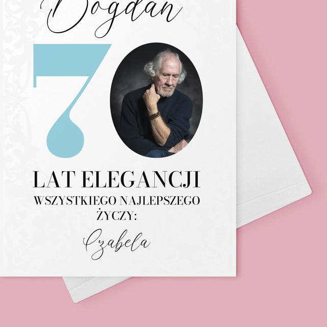 Zdjęcie I Podpis: 70 Lat Elegancji - Kartka z Życzeniami