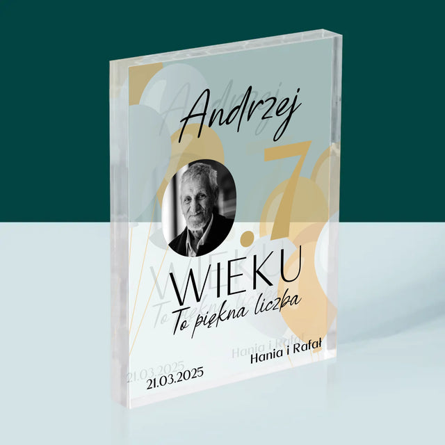 Zdjęcie I Podpis: 0.7 Wieku - Blok Akrylowy z Nadrukiem