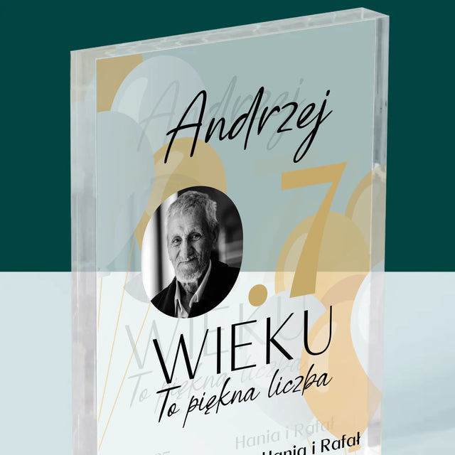 Zdjęcie I Podpis: 0.7 Wieku - Blok Akrylowy z Nadrukiem