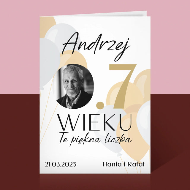 Zdjęcie I Podpis: 0.7 Wieku - Kartka z Życzeniami