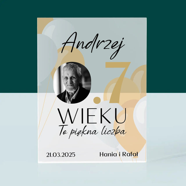 Zdjęcie I Podpis: 0.7 Wieku - Blok Akrylowy z Nadrukiem