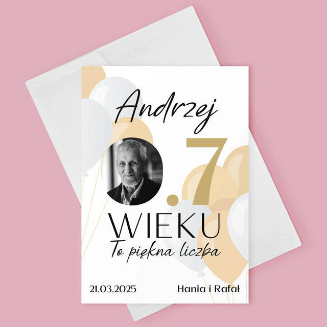 Zdjęcie I Podpis: 0.7 Wieku - Kartka z Życzeniami