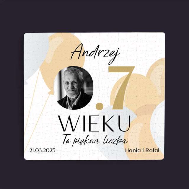 Zdjęcie I Podpis: 0.7 Wieku - Personalizowane Puzzle