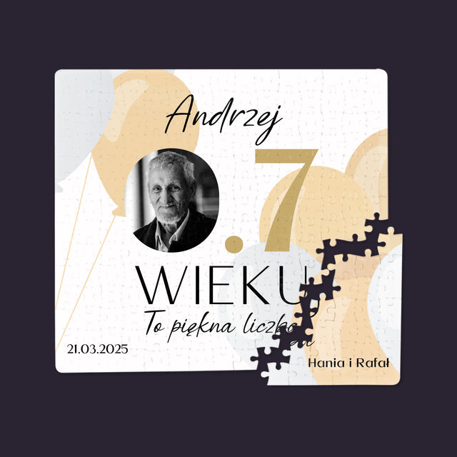 Zdjęcie I Podpis: 0.7 Wieku - Personalizowane Puzzle