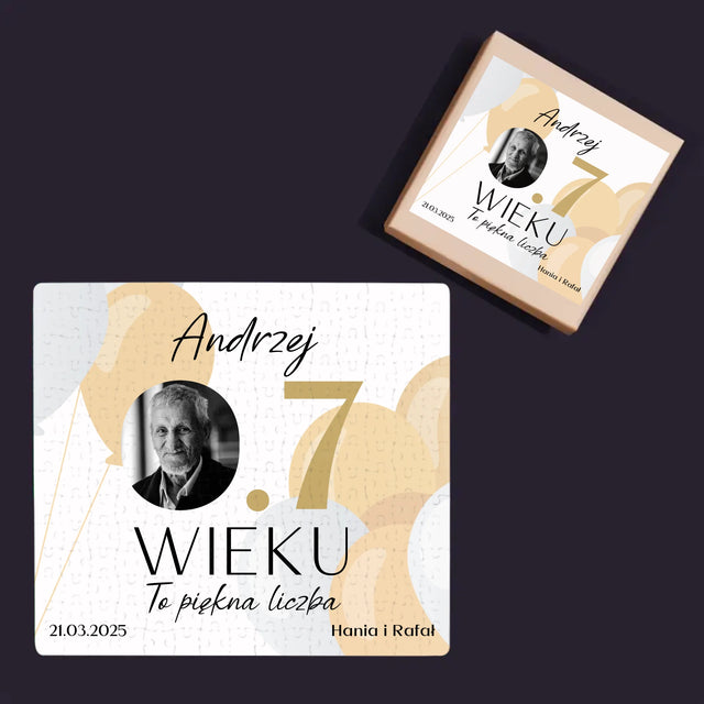 Zdjęcie I Podpis: 0.7 Wieku - Personalizowane Puzzle