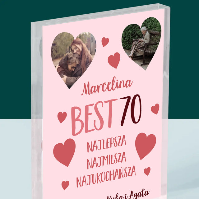 Fotokolaż: Best 70 - Blok Akrylowy z Nadrukiem