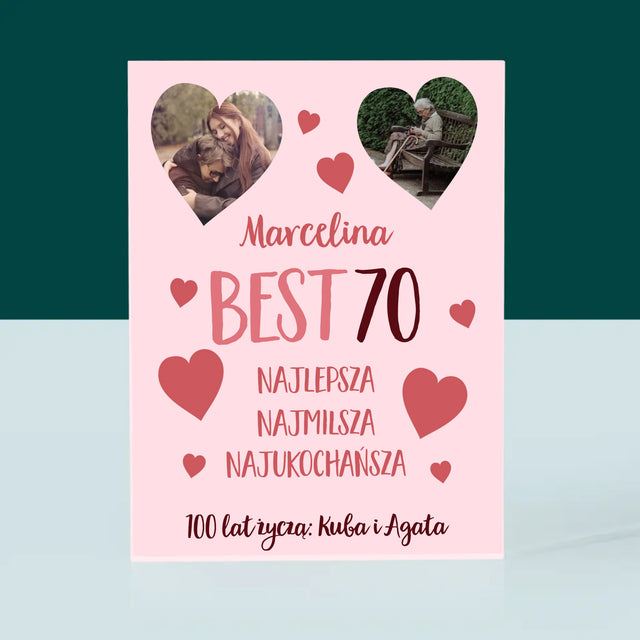 Fotokolaż: Best 70 - Blok Akrylowy z Nadrukiem