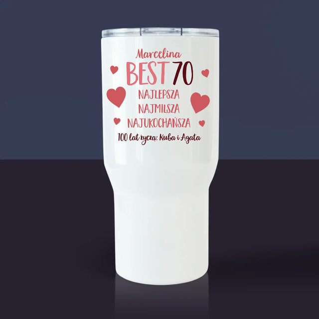 Fotokolaż: Best 70 - Kubek z Nadrukiem Termiczny Biały