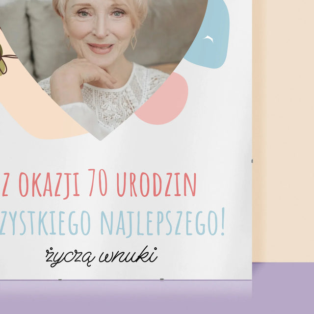 Zdjęcie I Podpis: Kochanej Babci z Okazji Urodzin - Personalizowany Plakat